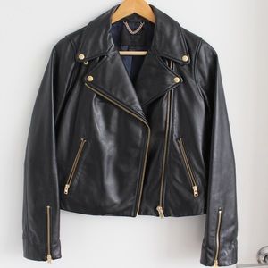 J.Crew Women’s Black Leather Motorcycle Jacket